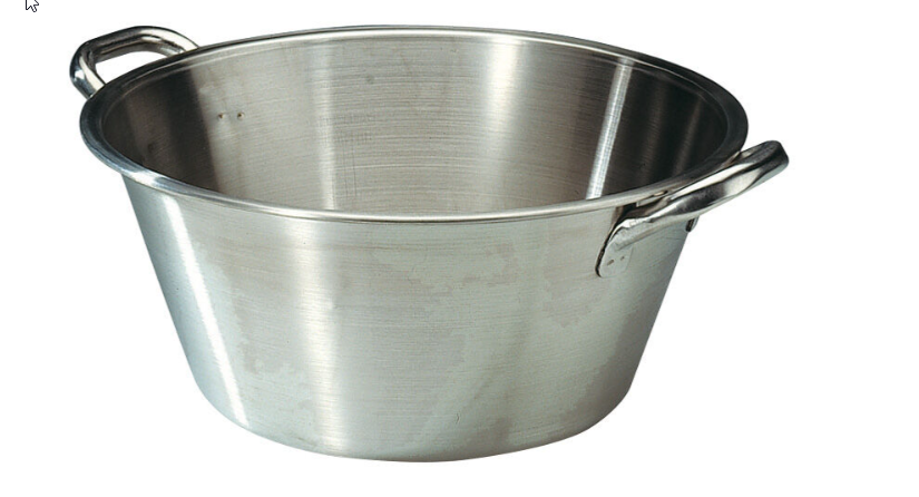 Bassine landaise inox à anses 54cm